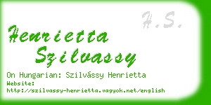 henrietta szilvassy business card