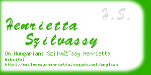 henrietta szilvassy business card